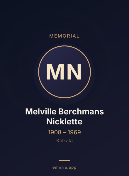 Memorial portrait of Melville Berchmans Nicklette