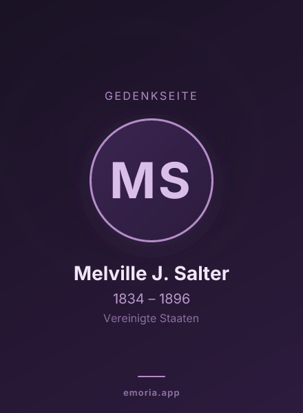 Gedenkportrait von Melville J. Salter