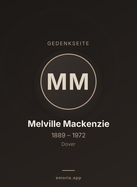 Gedenkportrait von Melville Mackenzie