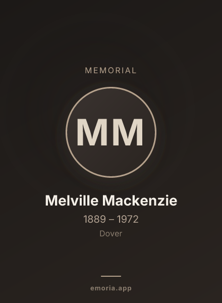 Memorial portrait of Melville Mackenzie