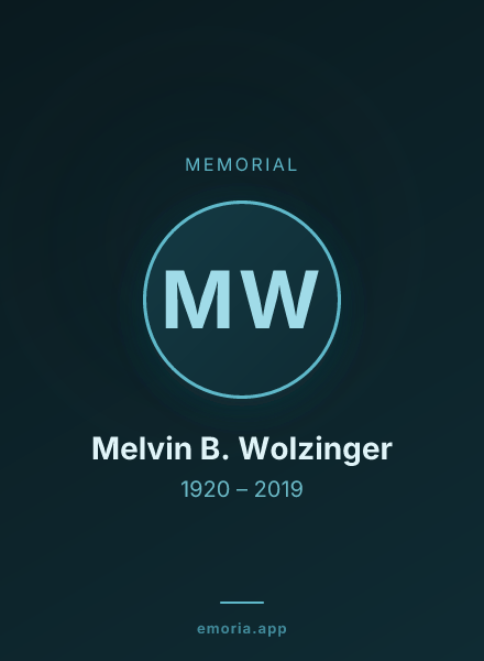 Memorial portrait of Melvin B. Wolzinger