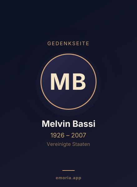 Gedenkportrait von Melvin Bassi