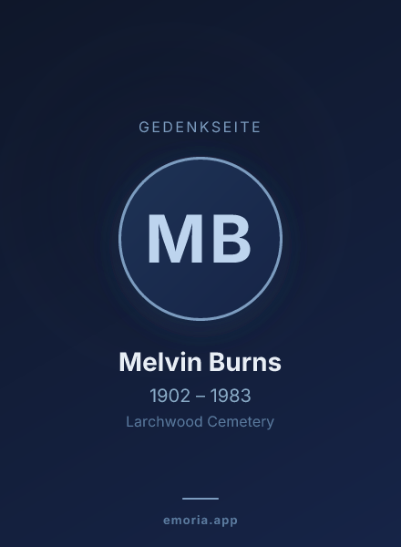 Gedenkportrait von Melvin Burns