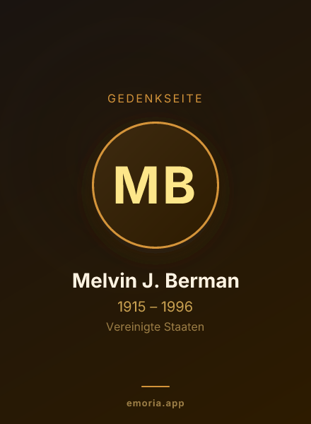 Gedenkportrait von Melvin J. Berman