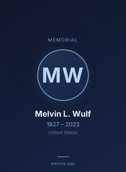Memorial portrait of Melvin L. Wulf