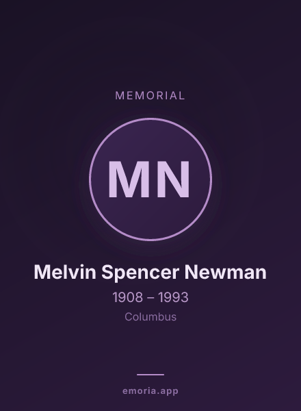 Memorial portrait of Melvin Spencer Newman