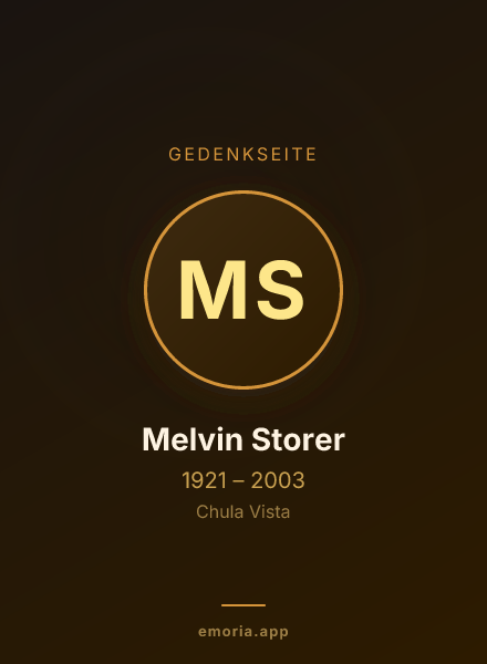 Gedenkportrait von Melvin Storer