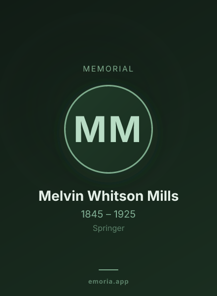 Memorial portrait of Melvin Whitson Mills