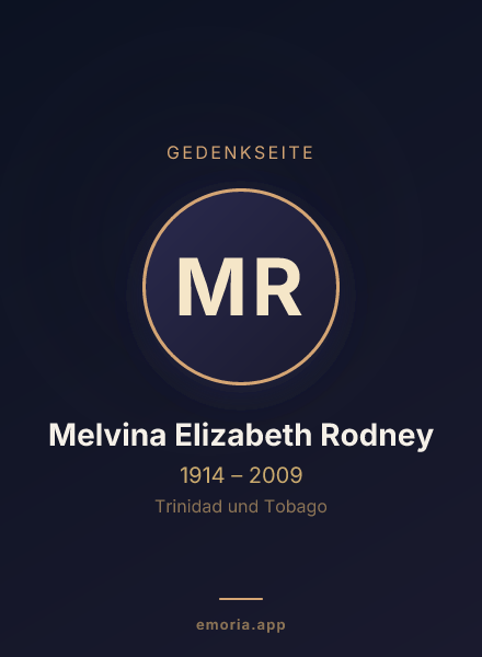 Gedenkportrait von Melvina Elizabeth Rodney