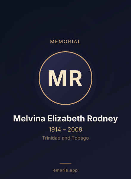 Memorial portrait of Melvina Elizabeth Rodney