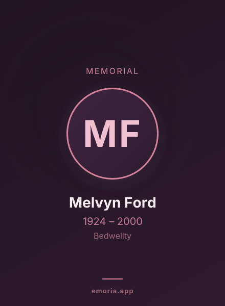 Memorial portrait of Melvyn Ford