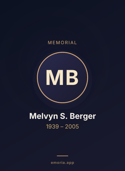 Memorial portrait of Melvyn S. Berger