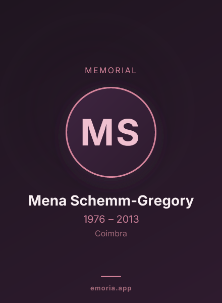 Memorial portrait of Mena Schemm-Gregory