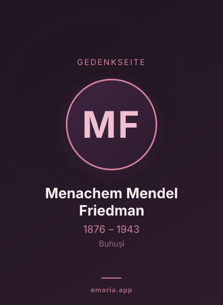 Gedenkportrait von Menachem Mendel Friedman