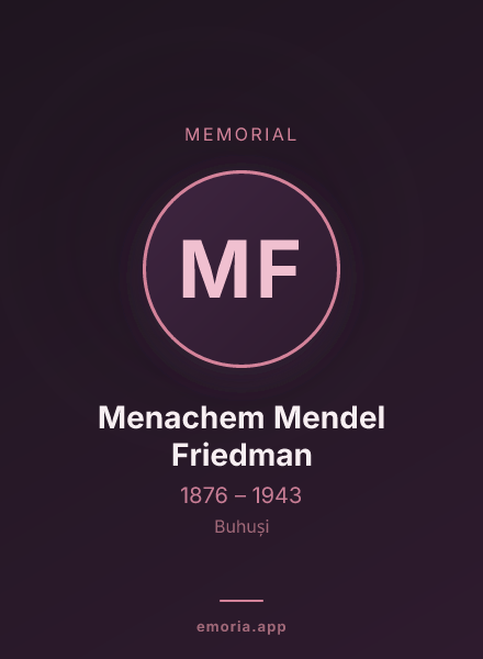 Memorial portrait of Menachem Mendel Friedman