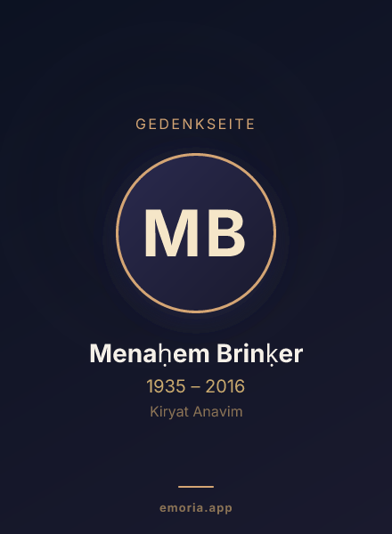 Gedenkportrait von Menaḥem Brinḳer