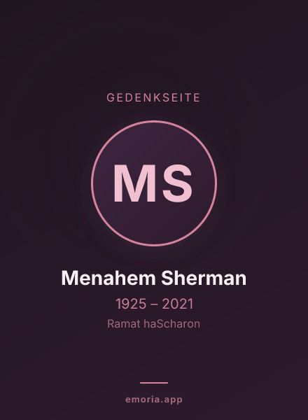 Gedenkportrait von Menahem Sherman