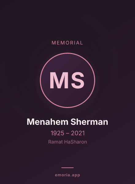 Memorial portrait of Menahem Sherman