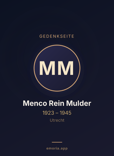 Gedenkportrait von Menco Rein Mulder