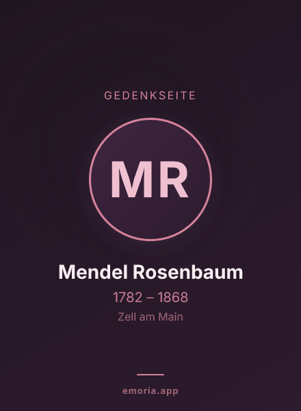 Gedenkportrait von Mendel Rosenbaum
