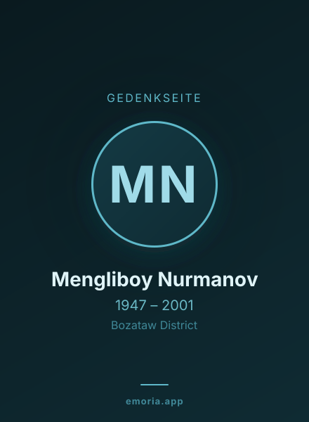 Gedenkportrait von Mengliboy Nurmanov