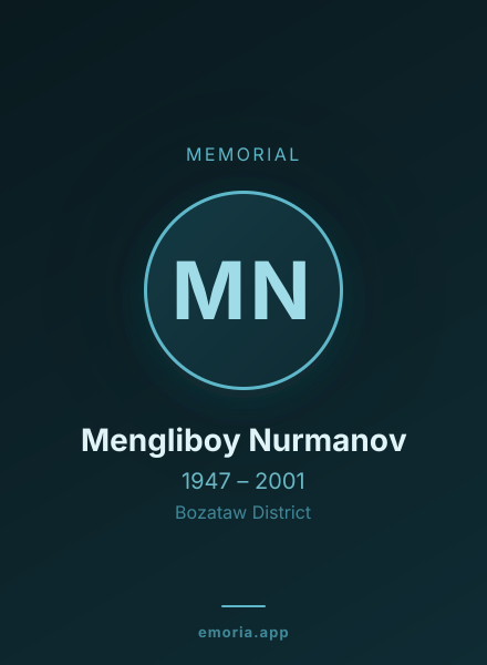 Memorial portrait of Mengliboy Nurmanov