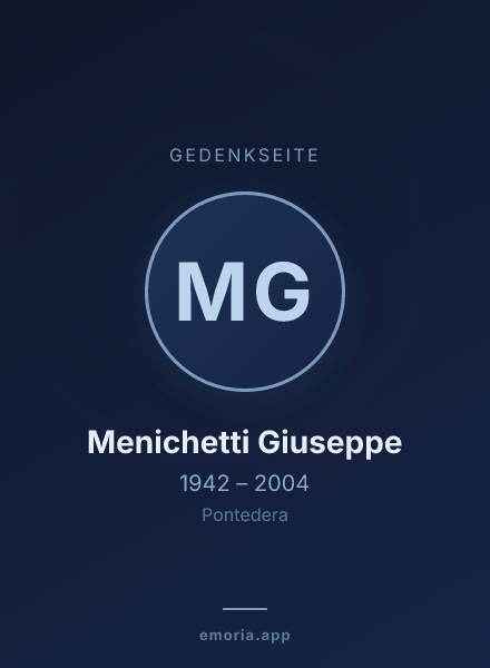Gedenkportrait von Menichetti Giuseppe