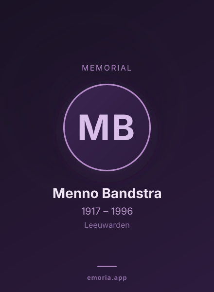 Memorial portrait of Menno Bandstra