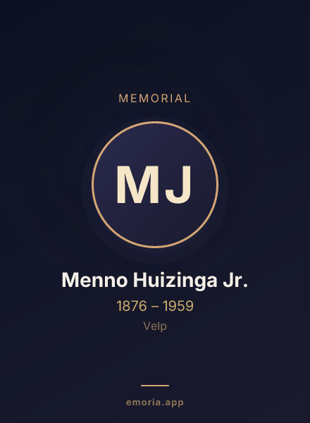 Memorial portrait of Menno Huizinga Jr.