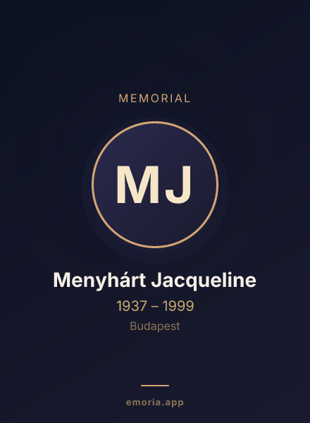 Memorial portrait of Menyhárt Jacqueline