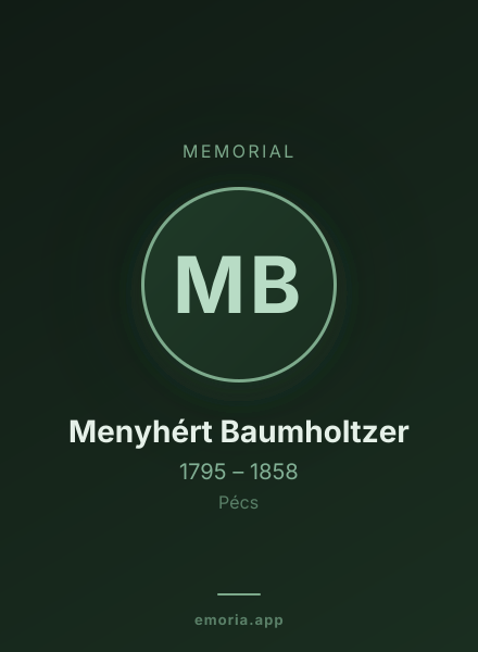Memorial portrait of Menyhért Baumholtzer