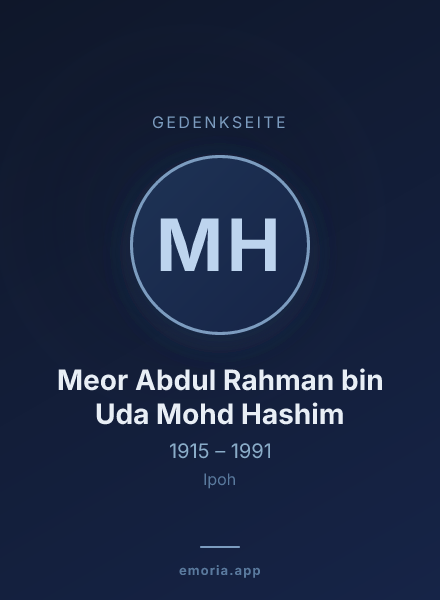 Gedenkportrait von Meor Abdul Rahman bin Uda Mohd Hashim