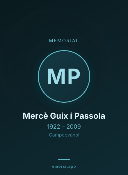 Memorial portrait of Mercè Guix i Passola