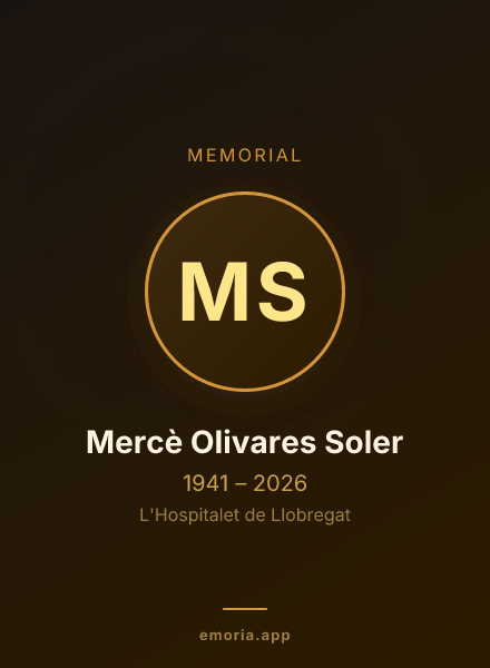 Memorial portrait of Mercè Olivares Soler