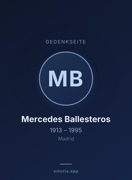 Gedenkportrait von Mercedes Ballesteros