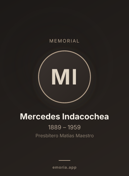 Memorial portrait of Mercedes Indacochea