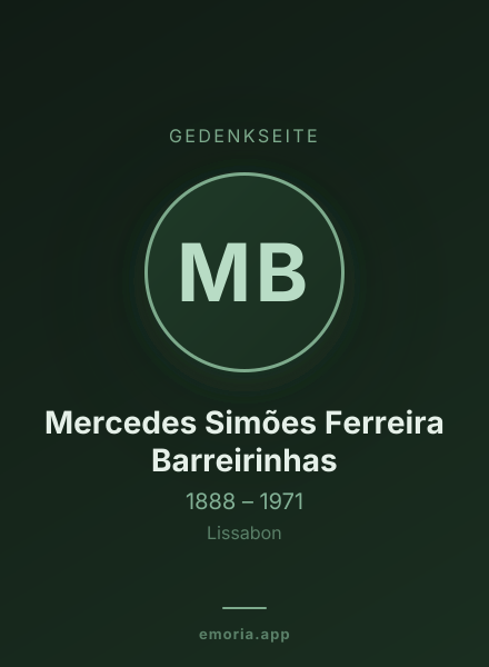 Gedenkportrait von Mercedes Simões Ferreira Barreirinhas