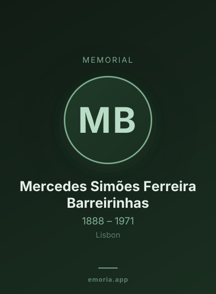 Memorial portrait of Mercedes Simões Ferreira Barreirinhas