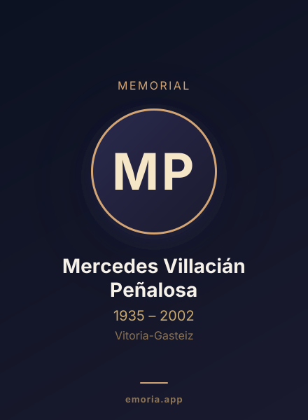Memorial portrait of Mercedes Villacián Peñalosa