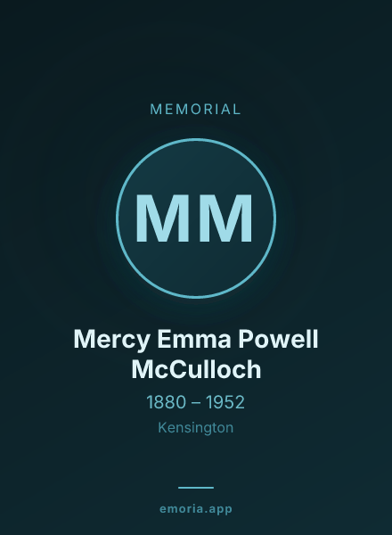 Memorial portrait of Mercy Emma Powell McCulloch