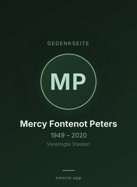 Gedenkportrait von Mercy Fontenot Peters