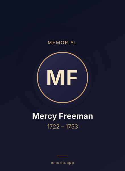 Memorial portrait of Mercy Freeman