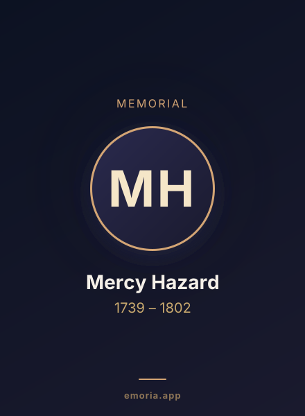 Memorial portrait of Mercy Hazard