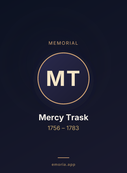 Memorial portrait of Mercy Trask