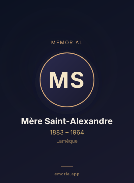 Memorial portrait of Mère Saint-Alexandre