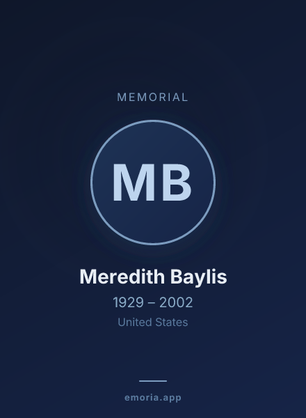 Memorial portrait of Meredith Baylis