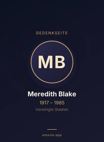 Gedenkportrait von Meredith Blake