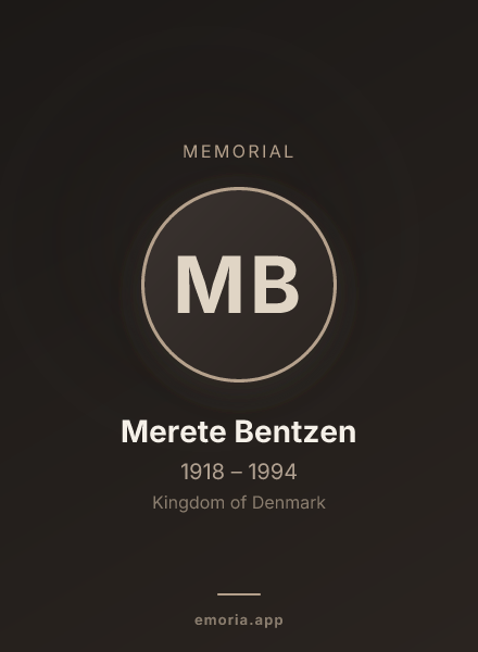 Memorial portrait of Merete Bentzen