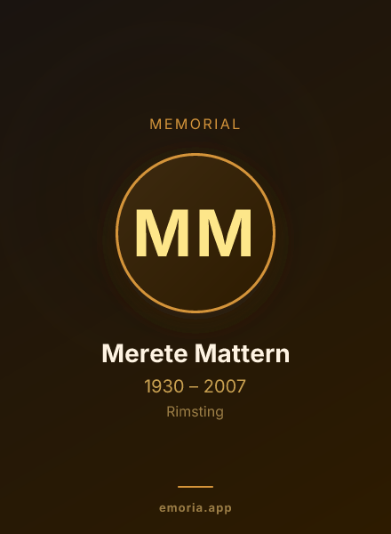 Memorial portrait of Merete Mattern