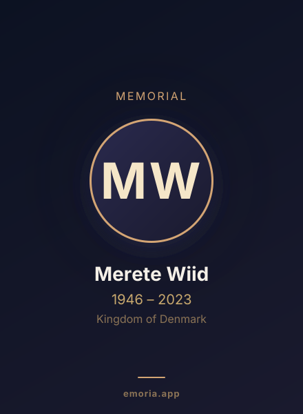 Memorial portrait of Merete Wiid